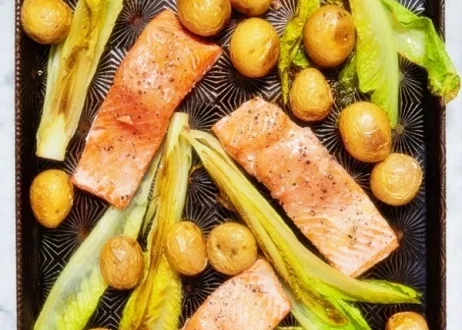saumon rôti poêle pommes de terre