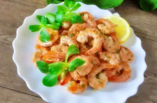 crevettes au citron poêlées avec ail et persil