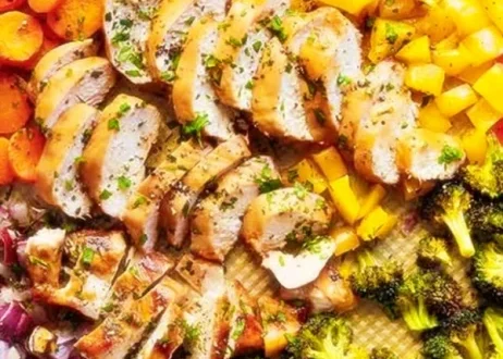 poulet et légumes à la poêle